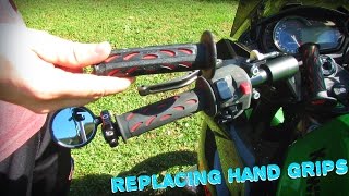 How To Replace Motorcycle Hand Grips The Easy Way [upl. by Stanislaus185]