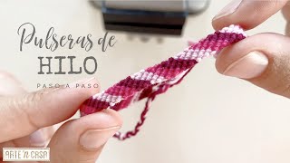 Pulseras de hilo paso a paso  Tutorial pulseras de la amistad tejidas [upl. by Neyu]