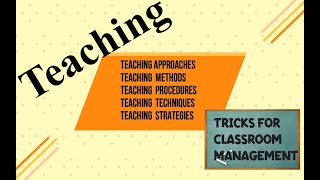 Teaching Approaches Methods Procedures Techniques and Strategies [upl. by Kitty]