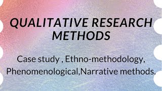 Qualitative research methodResearch methods in Education [upl. by Mulcahy307]