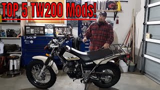 Top 5 Yamaha TW200 Mods [upl. by Akirderf]