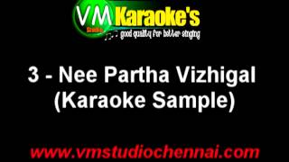 Nee Partha Vizhigal Tamil Karaoke Song [upl. by Cosimo578]