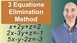 Solving Systems of 3 Equations Elimination [upl. by Hairakcaz]