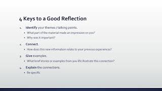 How to Write a Reflection Assignment [upl. by Mungo713]