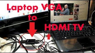 2018 VGA To HDMI Cable TV Converter  Adapter To HDTV Projector BIG SCREEN [upl. by Karim480]