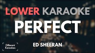 Ed Sheeran  Perfect LOWER Key Karaoke [upl. by Enirroc]