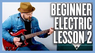 Beginner Electric Guitar Lesson 1 FINGER POWER CHORDS [upl. by Ydurt]