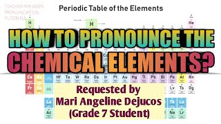 HOW TO PRONOUNCE THE 118 ELEMENTS IN PERIODIC TABLE  Teacher Maureen [upl. by Spears]