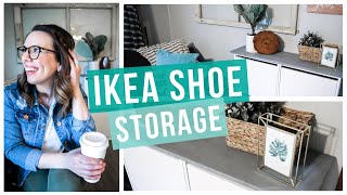 BUDGET FRIENDLY IKEA SHOE STORAGE HACK [upl. by Ahsenyt]