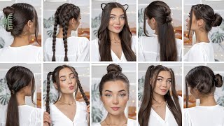 10 EASY HEATLESS BACK TO SCHOOL HAIRSTYLES [upl. by Dowlen]