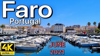 Faro  Algarve  Portugal Walking Tour 4K Ultra HD [upl. by Ahsieyt115]