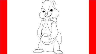 How To Draw Alvin From Alvin And Chimpunks  Step By Step Drawing [upl. by Nylimaj832]