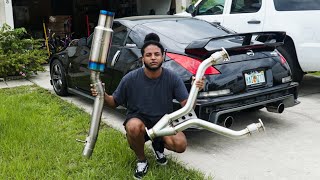 Tomei Exhaust And ISR Y Pipe Install On 350Z NISMO [upl. by Alburg]