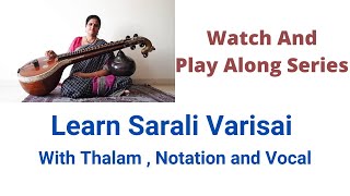 Learn Sarali Varisai 19Carnatic basic lessons with talam  Learn the best techniques to play veena [upl. by Reiko506]