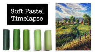 Rembrandt Soft Pastel landscape TImelapse  Pastel painting demonstration [upl. by Zindman]