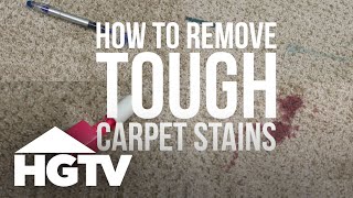 How to Remove Tough Carpet Stains  HGTV [upl. by Rand76]