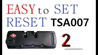 EASY to set and reset TSA 007 lock passcode combination code [upl. by Mersey]