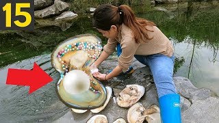 15 BIGGEST Pearl Finds from Oysters [upl. by Nadabas978]