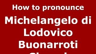 How to pronounce Michelangelo di Lodovico Buonarroti Simoni ItalianItaly  PronounceNamescom [upl. by Boycie]