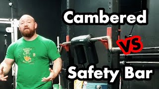 Safety Squat Bar vs Cambered Bar How to do Good Mornings with Specialty Bars [upl. by Onid]