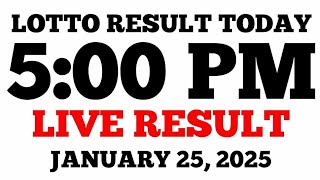 Lotto Result Today 5PM Draw January 25 2025 PCSO LIVE Result [upl. by Inessa]