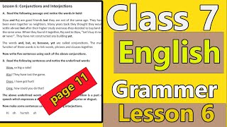 class 7 english grammer 2025 । page 11 । Conjunction। Lesson 6 । class 7 english grammer chaperter 1 [upl. by Nylirehs]