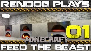 S1E1 Lets Play Minecraft Feed The Beast  AutoFurnace Room [upl. by Jael]