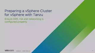 Quick Bytes 1  Configuring a vSphere Cluster for vSphere with Tanzu [upl. by Adina881]