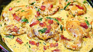 Creamy Garlic Parmesan Chicken Thighs  Easy Chicken Recipe [upl. by Lawan]