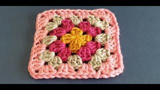 Crochet Big Granny Square  Chunky Yarn Square [upl. by Averil]