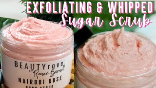 DIY WHIPPED BODY SCRUB Recipe for GLOWING SKIN  Exfoliating ROSE SUGAR [upl. by Dorsey265]