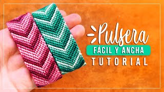 Cómo hacer pulsera de hilo fácil y ancha 20✨ Paso a Paso  DIY Macrame Friendship Bracelet [upl. by Modeste]