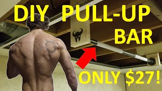 DIY Home Made Inexpensive Basement PullUp Bar Home Gym [upl. by Nesral578]