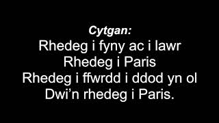 Rhedeg i Paris gyda llais a geiriau [upl. by Klinger]