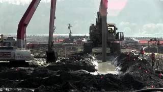 CementBentonite Slurry Trench Excavation [upl. by Einnol]