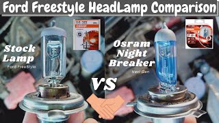 Osram Night Breaker Laser H4 Vs Stock Light  6055w 12V  Headlight Comparison for Ford Freestyle [upl. by Onateag]