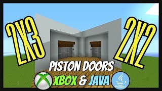 Minecraft Tutorial  2x2 amp 2x3 Wide Piston Door quotJava Xbox amp Playstationquot [upl. by Anima]