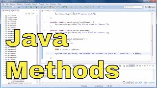 Java Programming Tutorial  01  Introduction To Methods [upl. by Ardnohs]