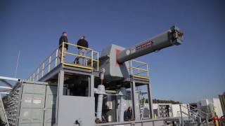 Electromagnetic Railgun Firing Test At Dahlgren Range [upl. by Newo]