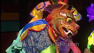 Sikkim monastic mask dances at Enchey Monastery in India [upl. by Htebazileyram]