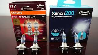 OSRAM NIGHT BREAKER 220 vs RING Xenon200 [upl. by Aleina]