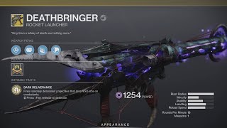 Destiny 2  Symphony of death Quest for Deathbringer exo rocket launcher [upl. by Hteboj]