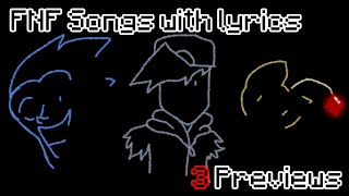 FNF Mods with lyrics  3 Previews [upl. by Sihunn798]