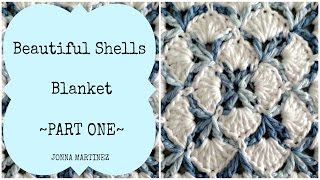 Beautiful Shells Blanket PART 1 🐚How To Crochet a Blanket  shells stitch blanket crochet [upl. by Rawde]