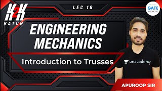 Introduction to Trusses L  18  Engineering Mechanics  GATE 2022  K2K Batch [upl. by Atikehs]