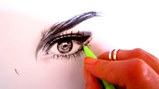 Basit ve gerçekçi göz çizimi 2  Realistic and basic eye drawing 2 Nisa Bağdatlı [upl. by Sulokcin]