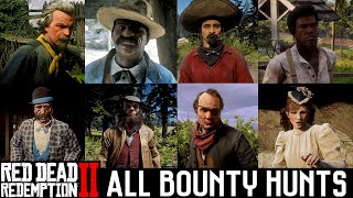 Red Dead Redemption 2  All 14 Bounty Hunting Missions RDR2 [upl. by Linoel407]