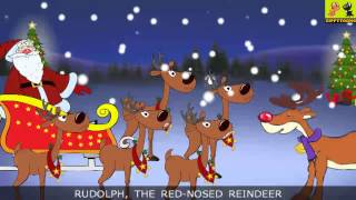 Rudolph The RedNosed Reindeer  Christmas Songs With Lyrics For Kids By ZippyToons [upl. by Zenobia]