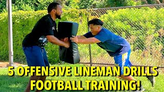 5 OFFENSIVE LINEMAN DRILLS FOOTBALL TRAINING [upl. by Eatnoj363]