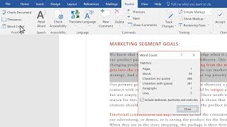 Check your word count in Microsoft Word [upl. by Ameh646]